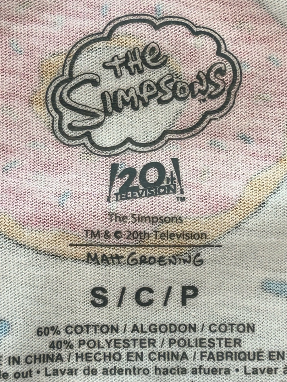 The Simpsons Homer Simpson pink "D'oh-nut" All-Over Print up cycled crop top SM - Picture 4 of 5